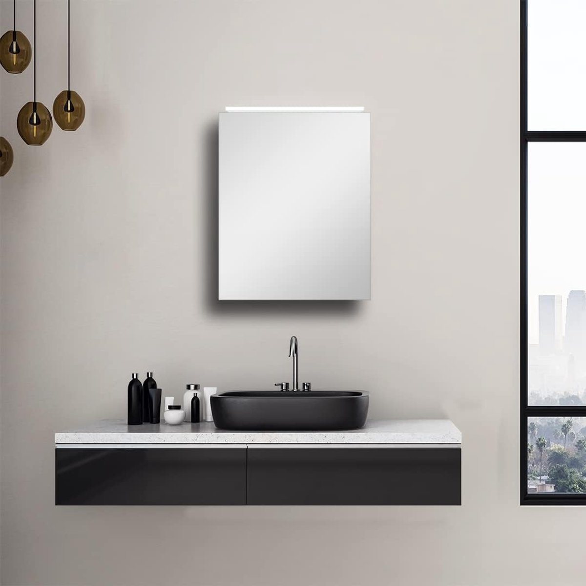 Mirage LED spiegelkast - lichtkleur 4200K - aluminium body - 50x 60 cm