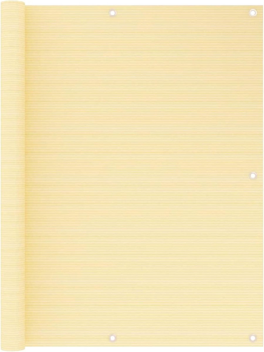 Inkijkbescherming balkonafdekking balkonbescherming balkonbekleding ondoorzichtig windscherm met oogjes beige 120x300 cm HDPE