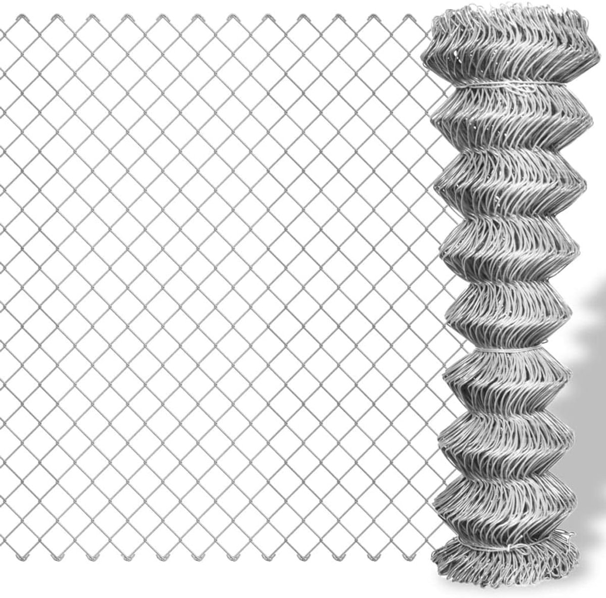 Gaashek van verzinkt staal, 15 x 1,25 m, zilver, ijzerwaren, afsluitingen en hekken, hekpanelen-141487