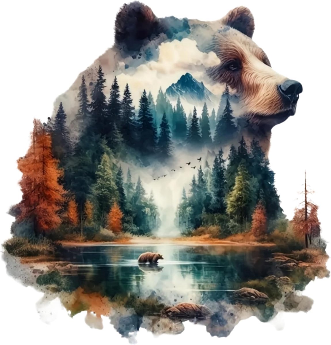 Bear vinyl sticker met dubbele belichting, 15,5 cm waterdicht, 2 stuks, autostickers, krasstickers, decoratieve stickers voor auto's voor auto's, motorfietsen, laptops, helmen, muren, deuren