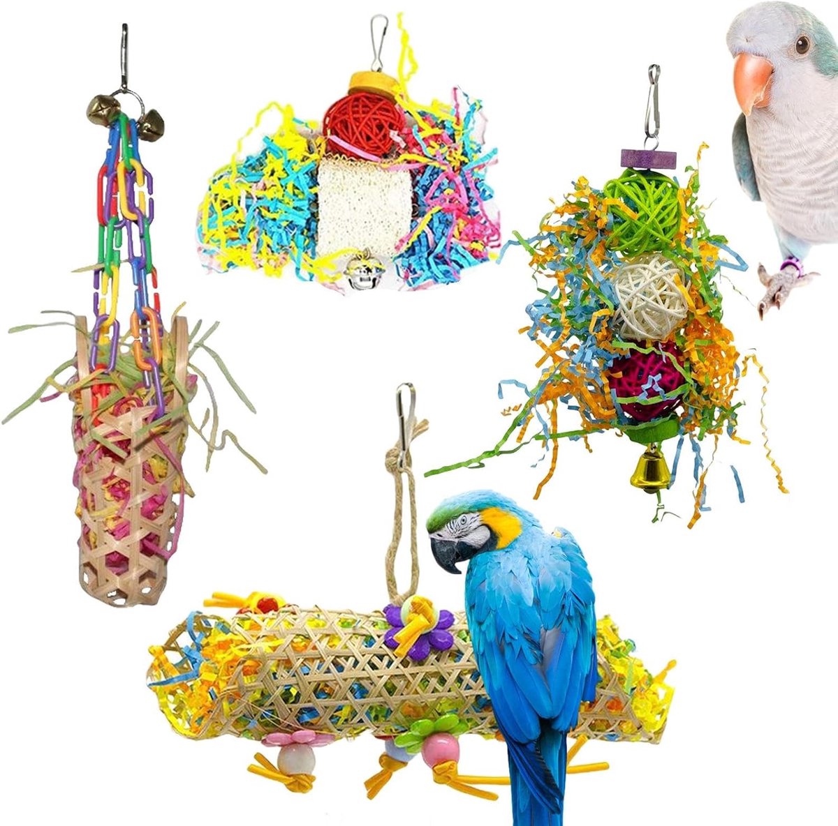 Speelgoed Voor Vogels Set Van 4 Papegaai Speurtoys