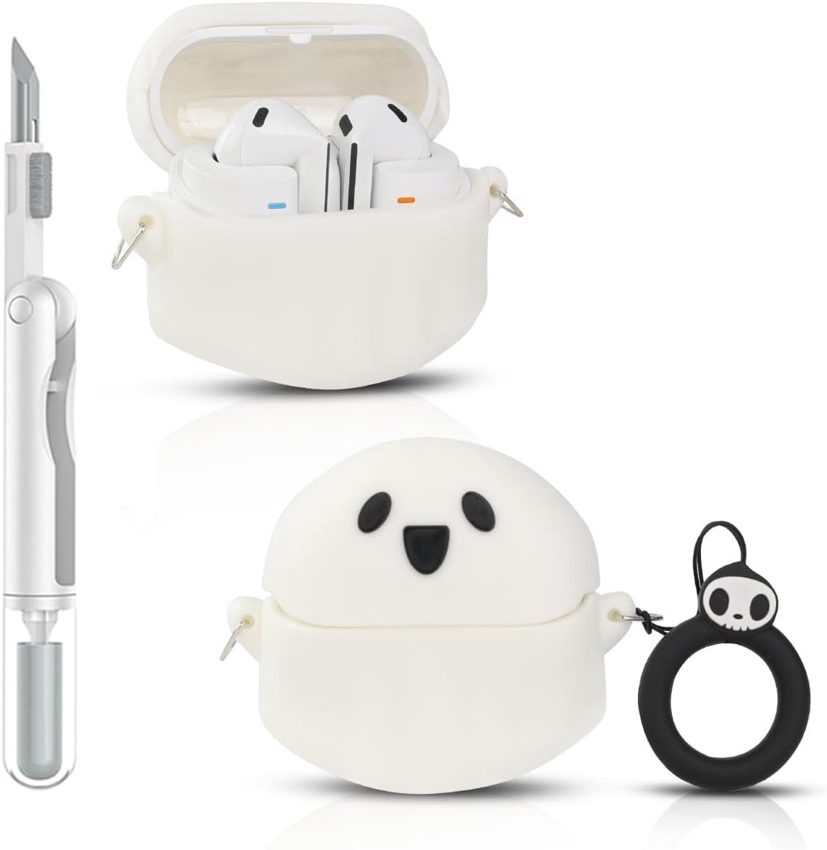 Hoes voor Samsung Galaxy Buds 3/3 Pro | voor Galaxy Buds 3 FE oordopjes (2025) | Siliconen oplaadbeveiliging afdekking | Meerdere stijlen huidontwerp | met reinigingskit en karabijnhaak (WTYL, Cartoon