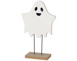 Boltze decoratiefiguur Nebulus spook wit glanzend 20 cm hout