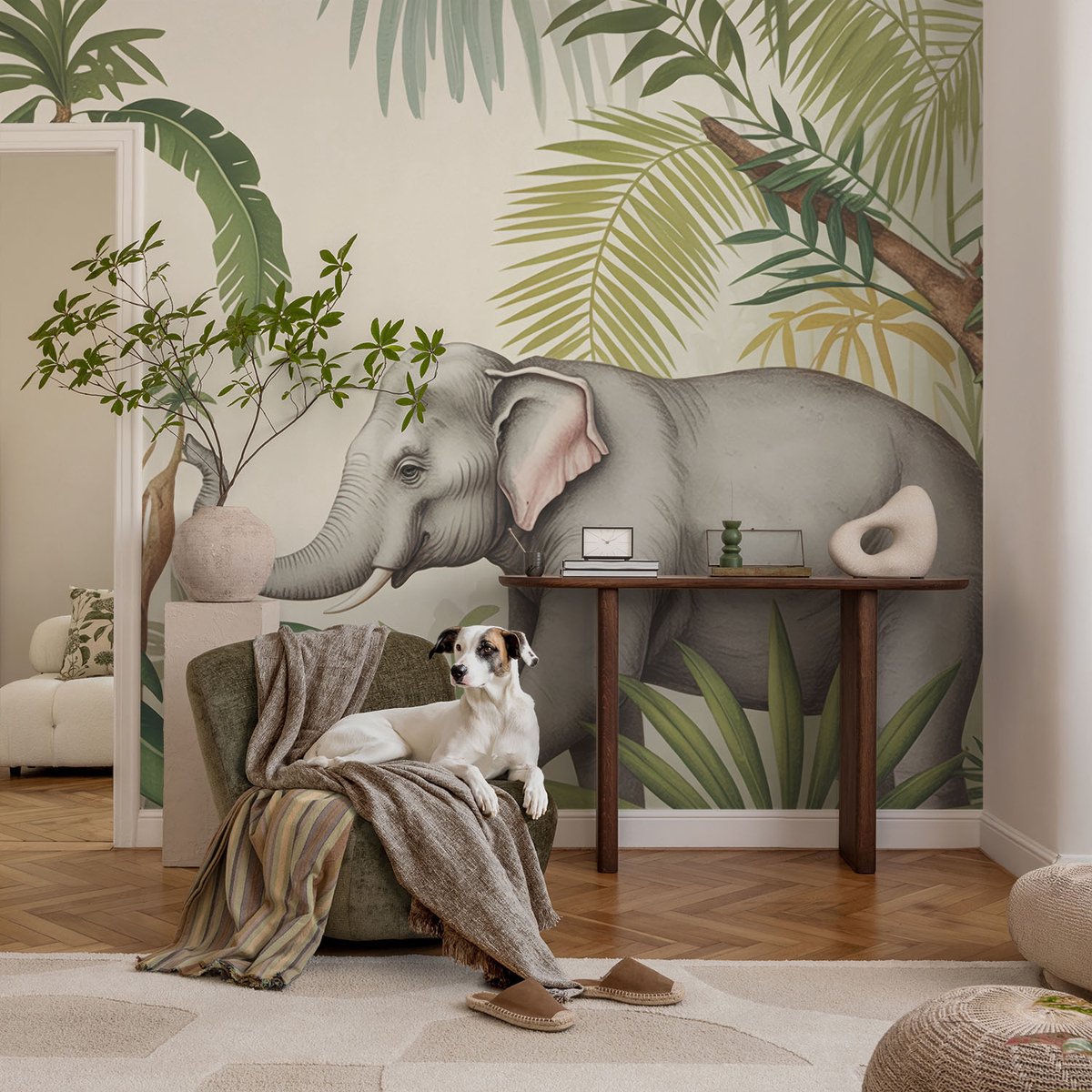 Coloray Vliesbehang - Groente Snellijm Behang - 104x70 cm - Exotische Scène Muurschildering - Gang behang Dieren - Fotobehang Vlies - Slaapkamer behang
