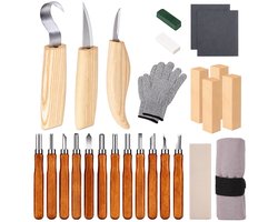 26-delige houtsnijset – beitels voor houtbewerking en houtsnijden – voor houtsnijden en DIY,oor beginners en professionals