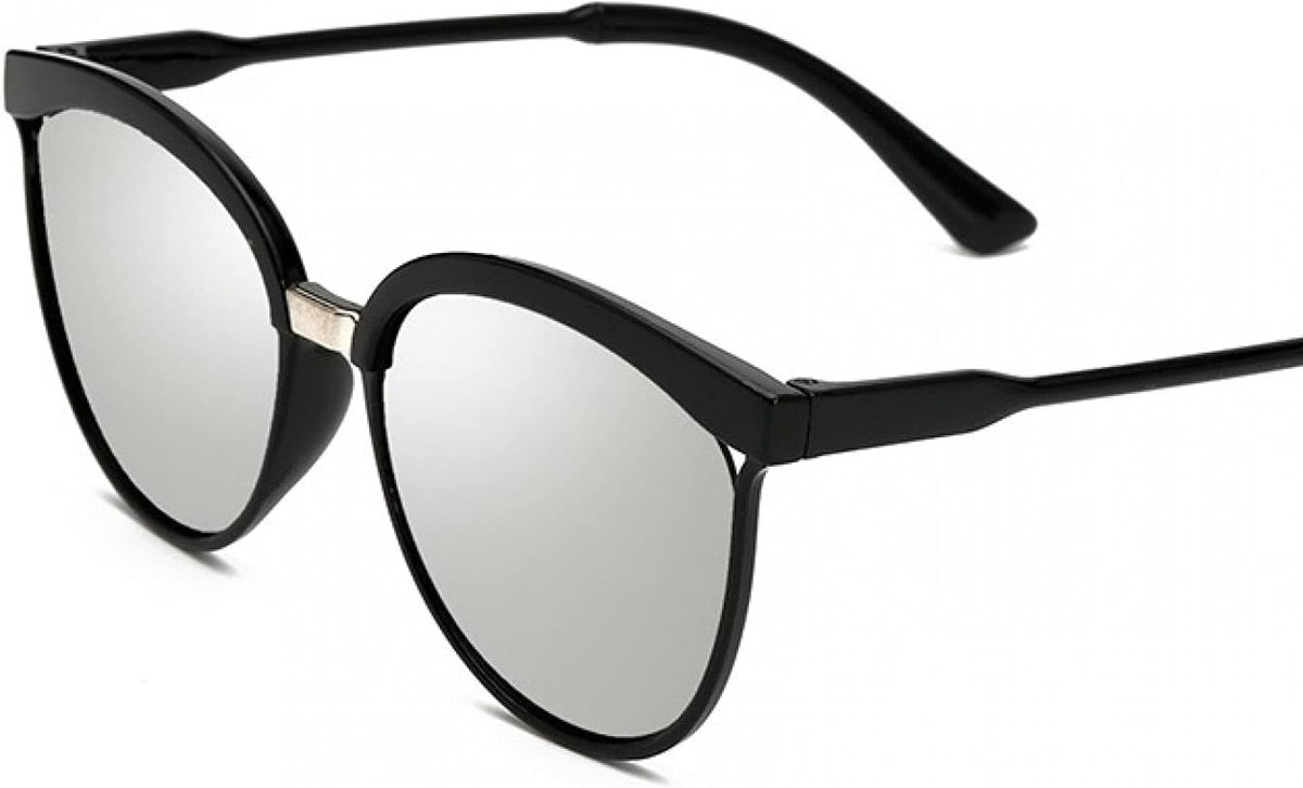 Eye Zonnebril Vrouwen Oversized Steampunk Vintage Zonnebril Voor Dames Retro Kleur Lens-Zilver Lens
