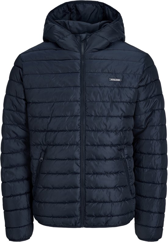 Veste matelassée bleu marine Jack & Jones avec capuche et fermeture éclair