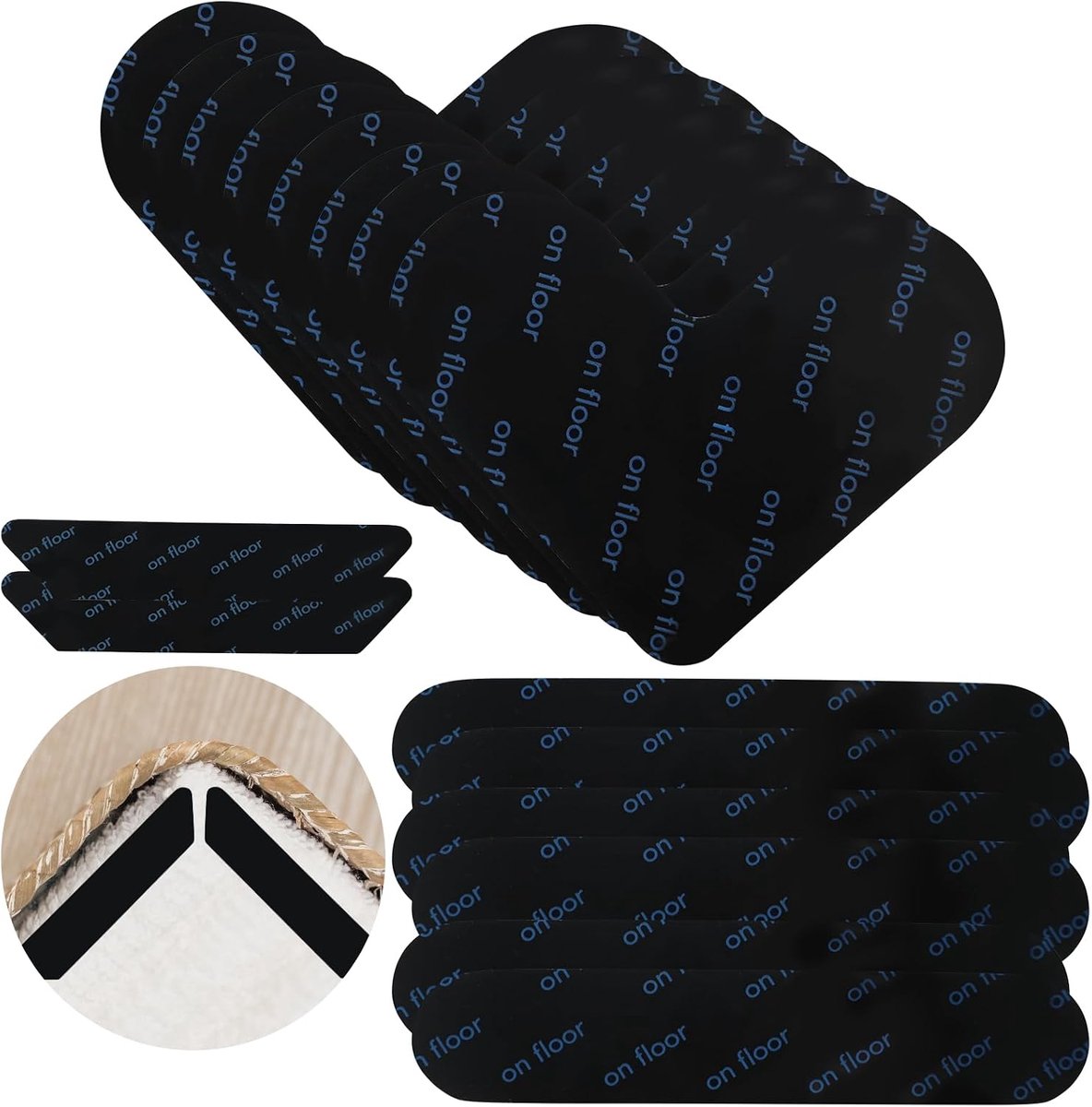 30 antislipmatten voor tapijt, tapijt, antislip, tapijt, antisliponderlaag, tapijtstopper, 12 tapijttape + 16 hartvormige antislipmatten voor tapijt + 2 trapeziumantislip tapijtonderleggers