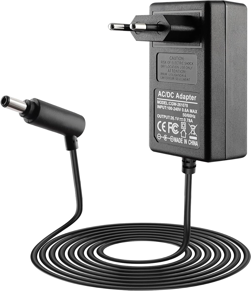 26,1 V oplader voor Dyson V6 V7 V8, oplaadkabel voeding voor Dyson SV03 SV04 SV05 SV06 SV07 SV09 SV10 SV11 DC58 DC59 DC60 DC62 DC74 stofzuiger