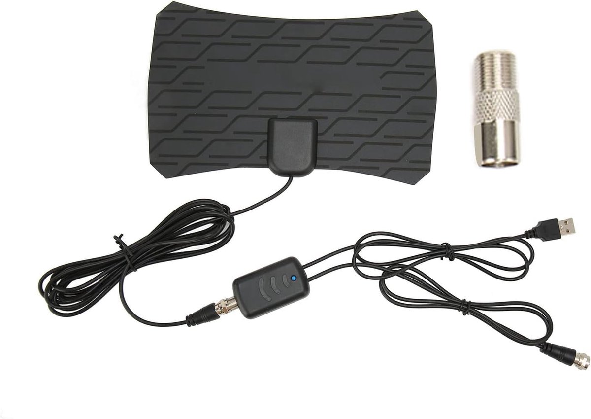 HD Digitale Tv-antenne, Ondersteuning voor 4K 1080p HDTV-antenne voor TV-stick en Alle Oude Tv's, Signaalversterker, Lang Bereik van 300 Mijl, 16ft Coax HDTV-kabel
