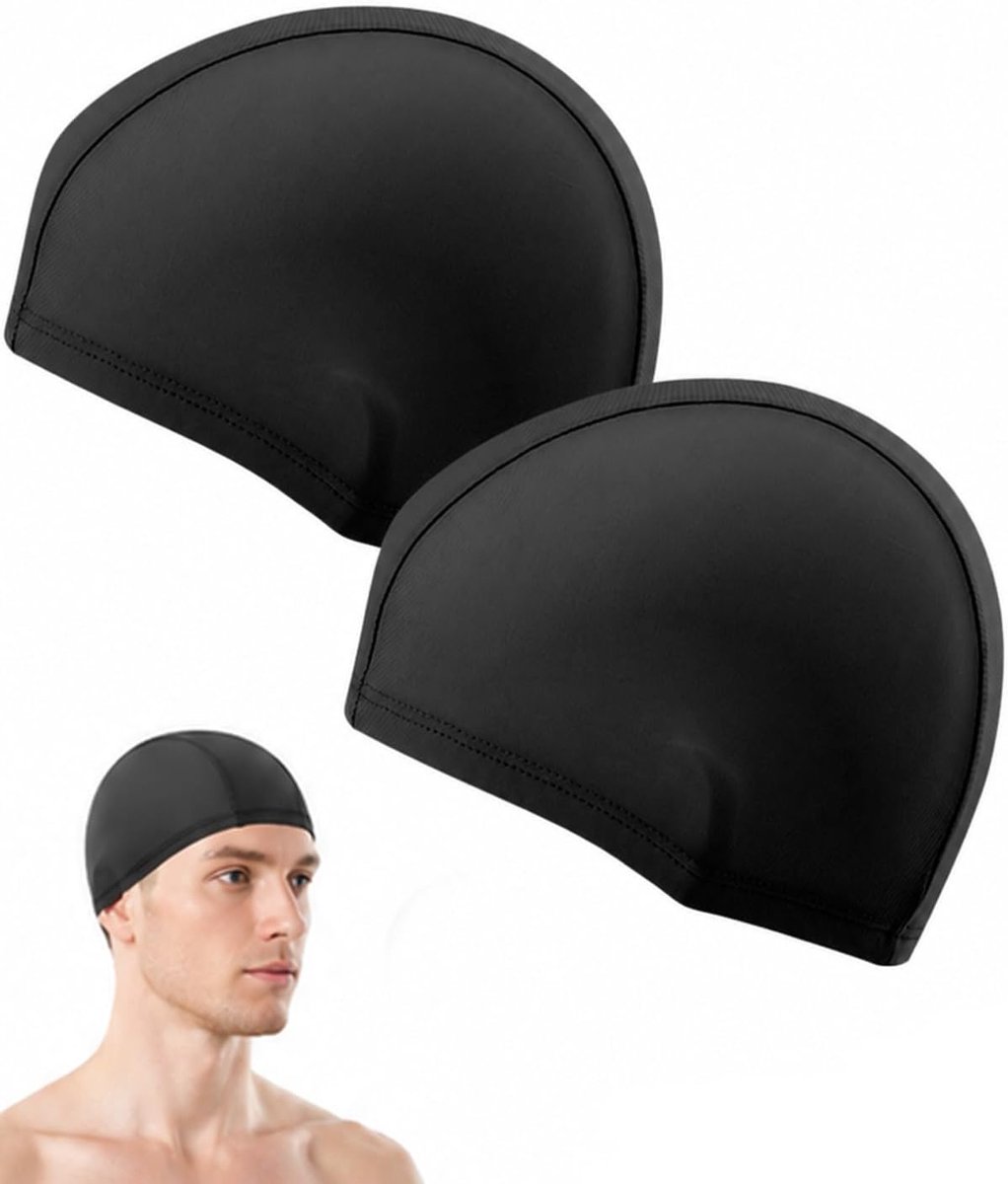 Zwemmuts, 2 stuks, zwart, ergonomisch design, antislip, voor training in het zwembad