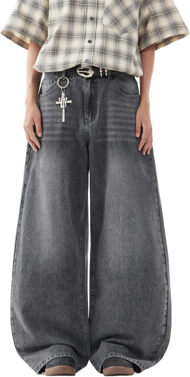 Jeans, Streetwear Jeans Skater Wijde Pijpen, Losse Fit Denim Broek