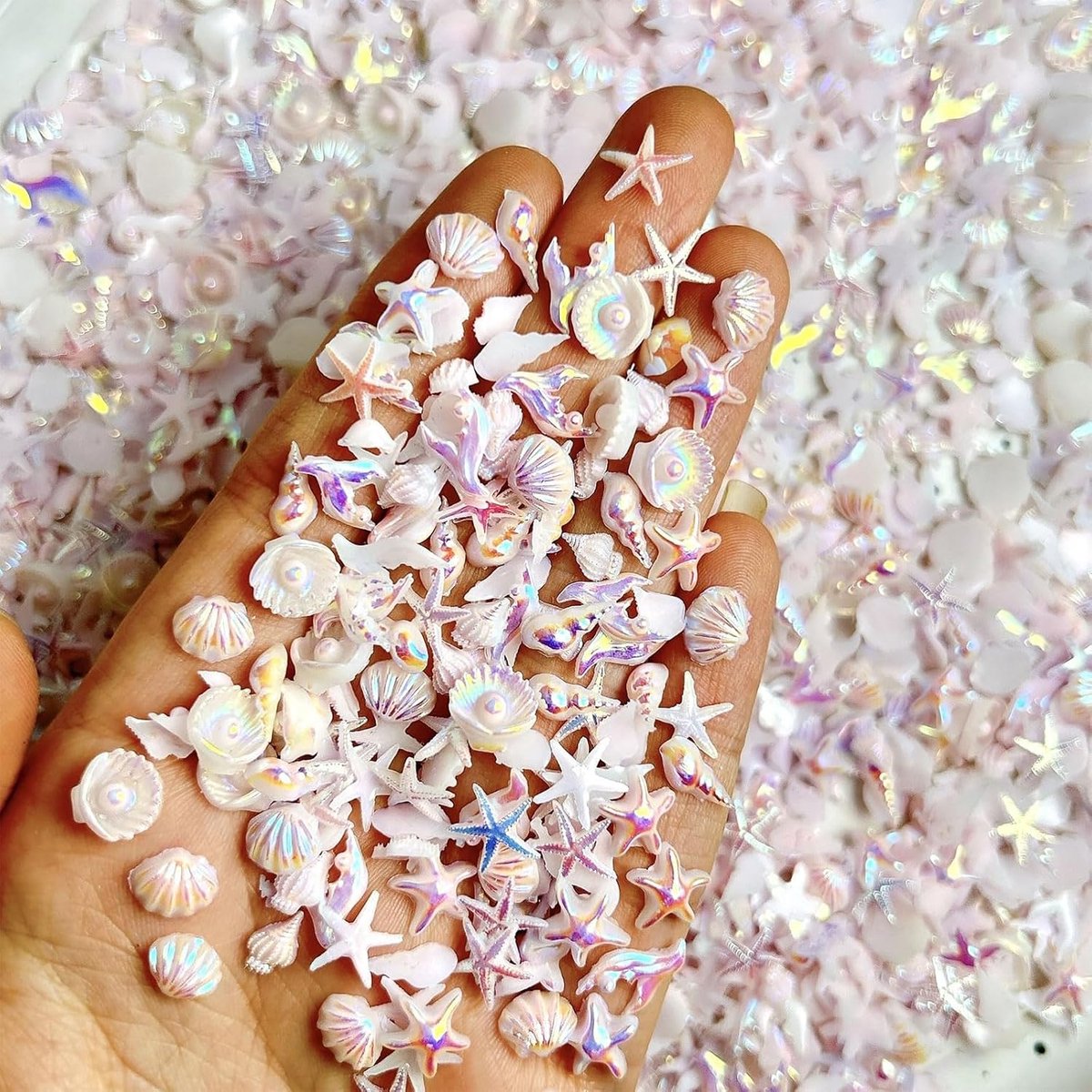 150stuks Nagel-Strasssteentjes Zee voor Zomernagels, Platte Rug, Vakantie, Bont
