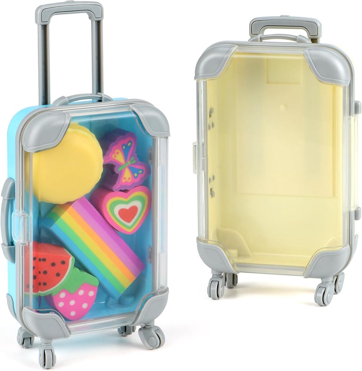 2 stuks mini-koffers, geschenkdoos, reiscadeau, miniatuur, voor geldcadeau, reizen, sleutels, sieraden, contant geld