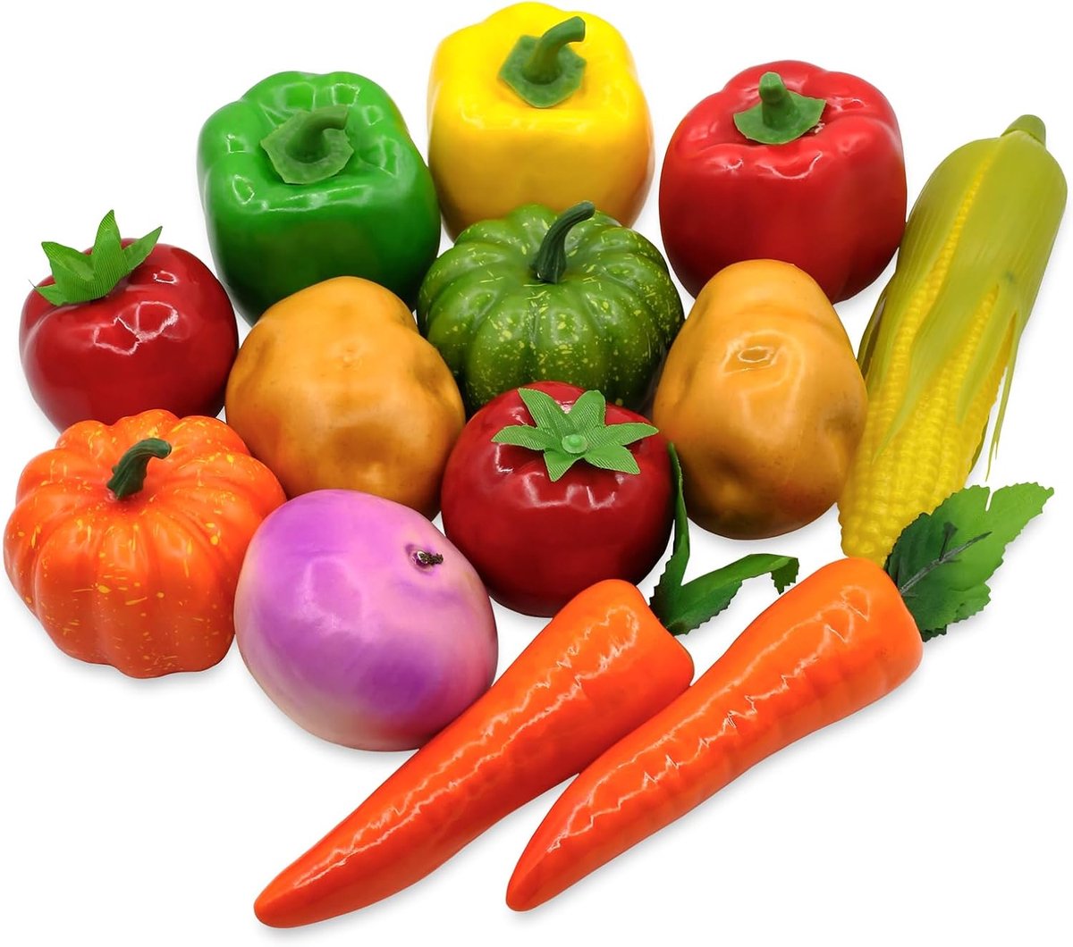 Kunstgroenten Levensechte Decoratieve Schuim Voedsel Simulatie Faux Groenten voor Thuis Keuken Kerst Decoratie Kunstmatige Paprika Pompoen Faux Wortelen Decor