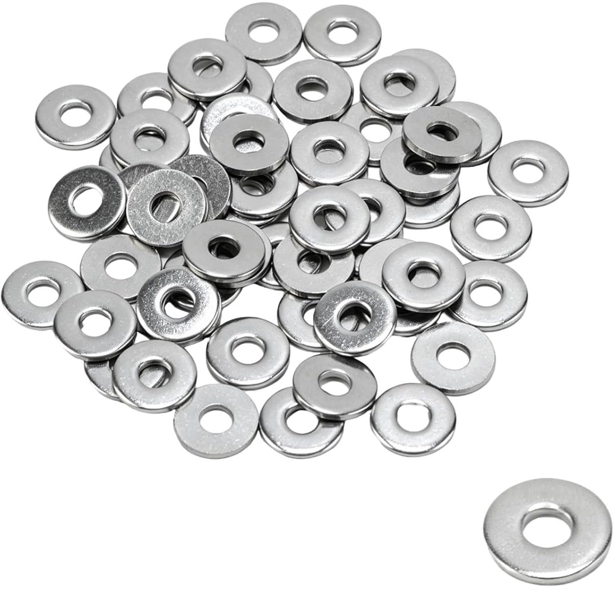 260 stuks sluitringen M4 roestvrij staal bijsluitringen, M4 x 12 x 1,5 mm