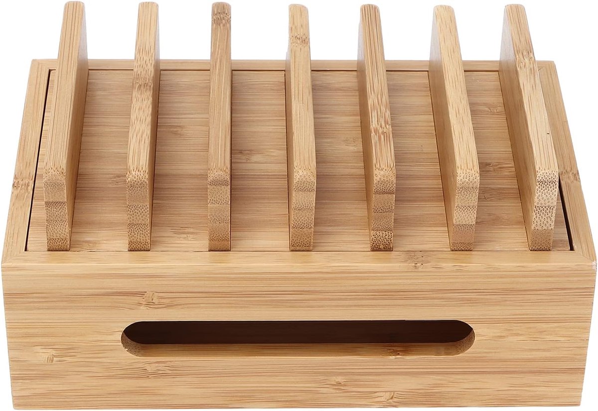 Telefoondok, 19x12x9cm, Houten Tablet Computer Organisator Opslagstandaard voor Thuiskantoor Woonkamer Studiezaal Slaapkamer Bureau Organisatie
