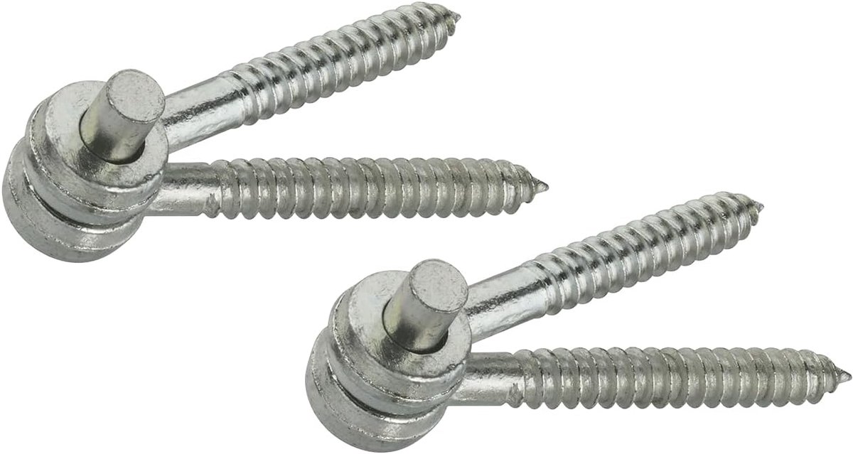 Hardware N131-169 295 Screw Hook/Eye Hinges in Zinc Plated, 2 Pack,5/8" x 5"