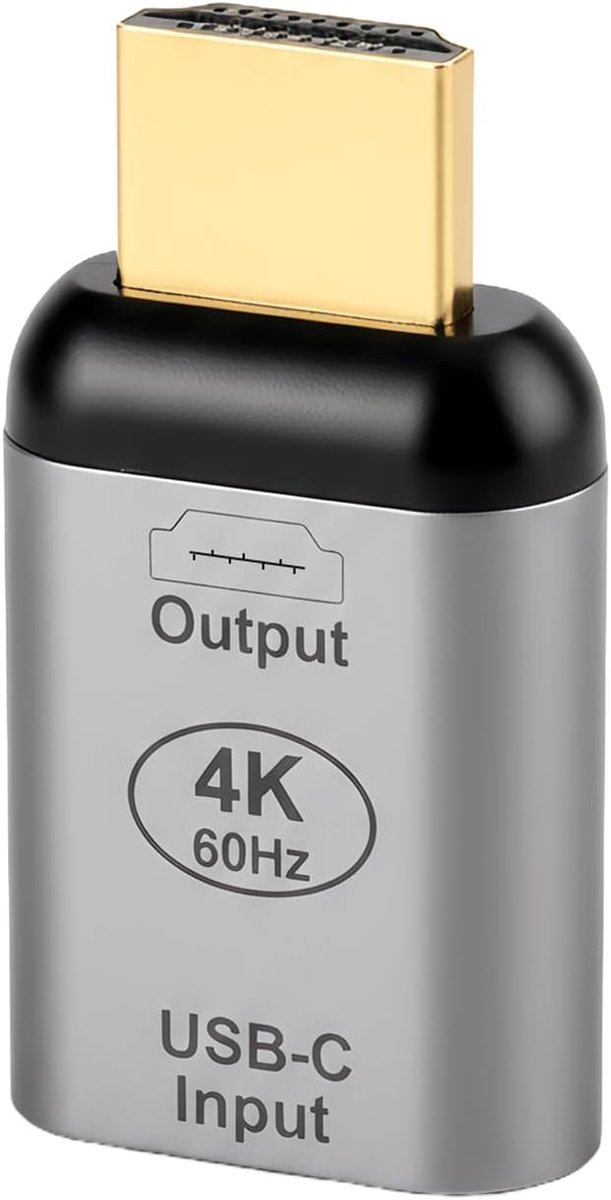 USB C naar HDMI 4K @ 60Hz 1080p voor tablet, converter voor monitor, tablet, telefoon en laptop, adapter USB-C type C bus naar HDMI-stekker