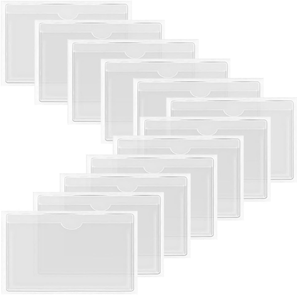 12 Stuks Transparante Etikettenhouder, voor school,kantoor en thuis