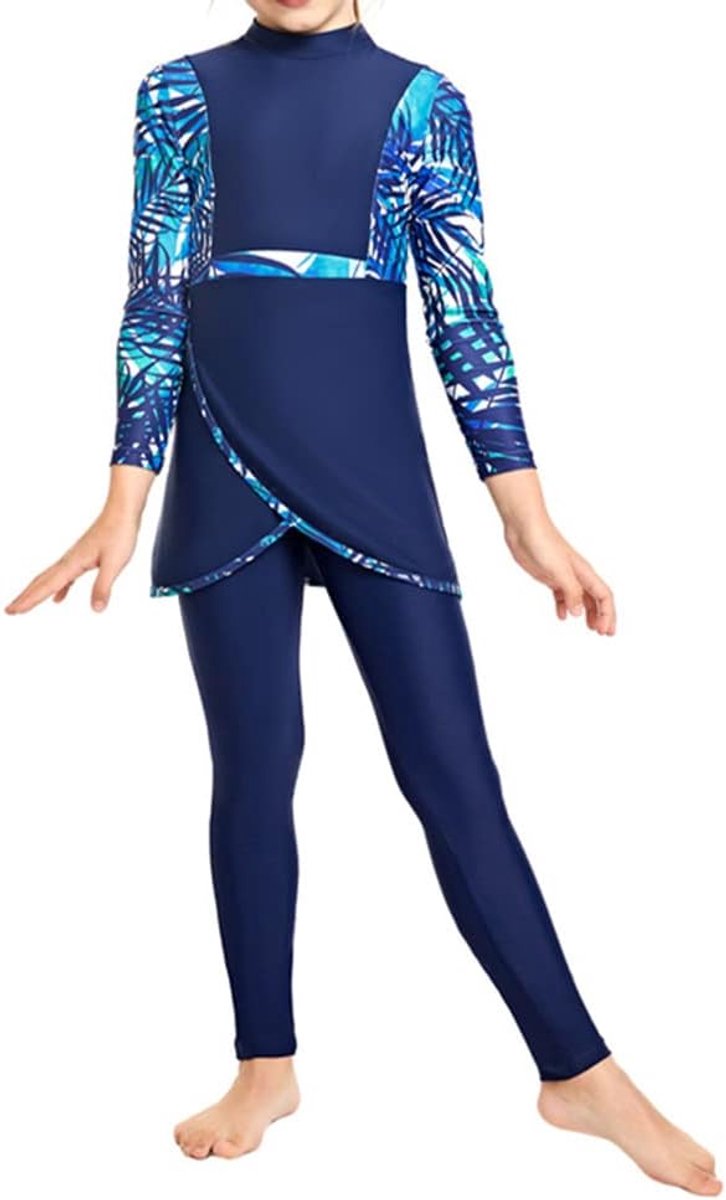 Long Sleeve Swimsuits 3-Pieces Rash Guard Set Kids Burkini Full Cover Costume Bathing Suit