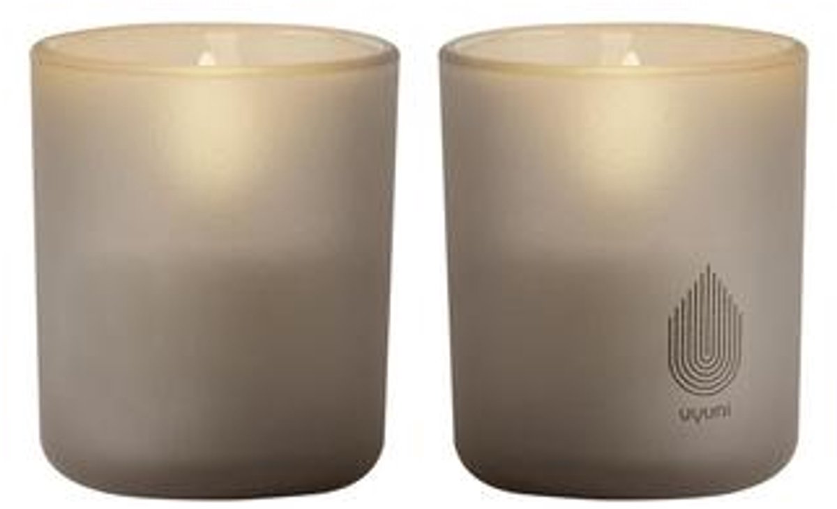 Uyuni Lighting LED-kaars in glas – 2 stuks – Sandstone – 6 x 7 cm