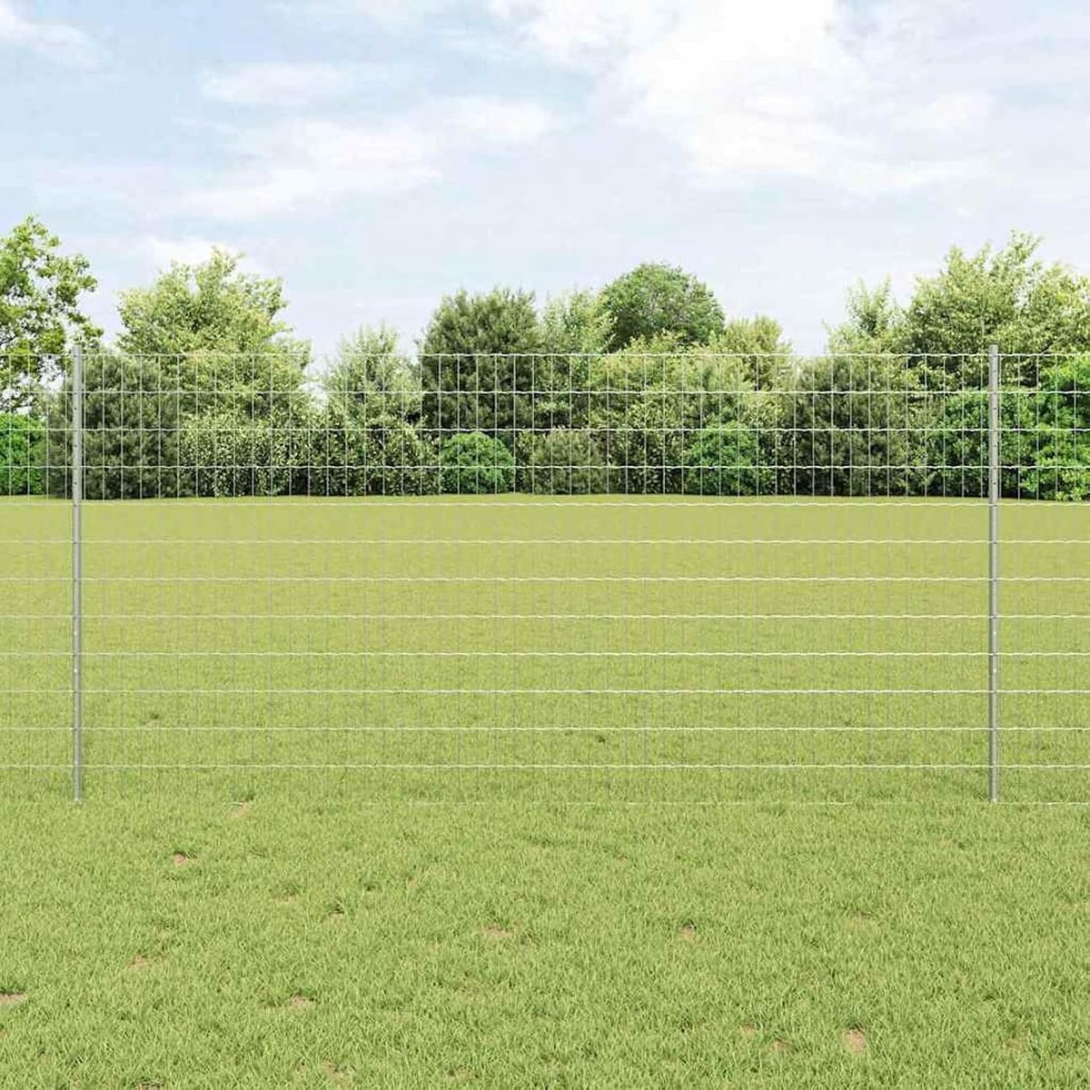 Tuinhekset, set van 2 verzinkt staal, 10 x 1,2 meter, hekstangen, metalen palen voor draadhekken, tuinhek, binnenplaats, kippenhok, wilgenhek buiten, 3336164