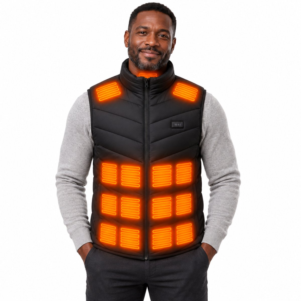 Currero Verwarmde Bodywarmer Heren Heated Vest Elektrische Bodywarmer 28 Warmtezones Oplaadbaar Voor Mannen Zwart
