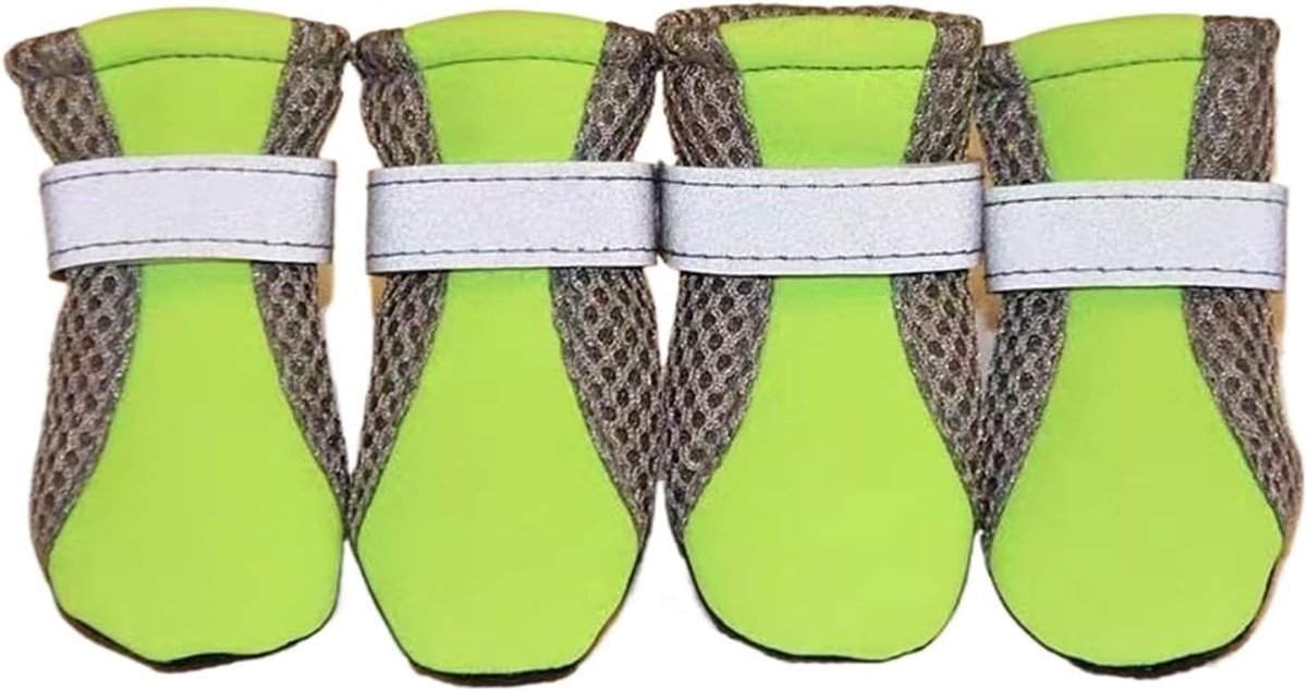 Schoenen met antislipzolen - verstelbare bandjes, huisdierlaarzen voor kleine honden, pootbescherming voor alle seizoenen (groen, XL)