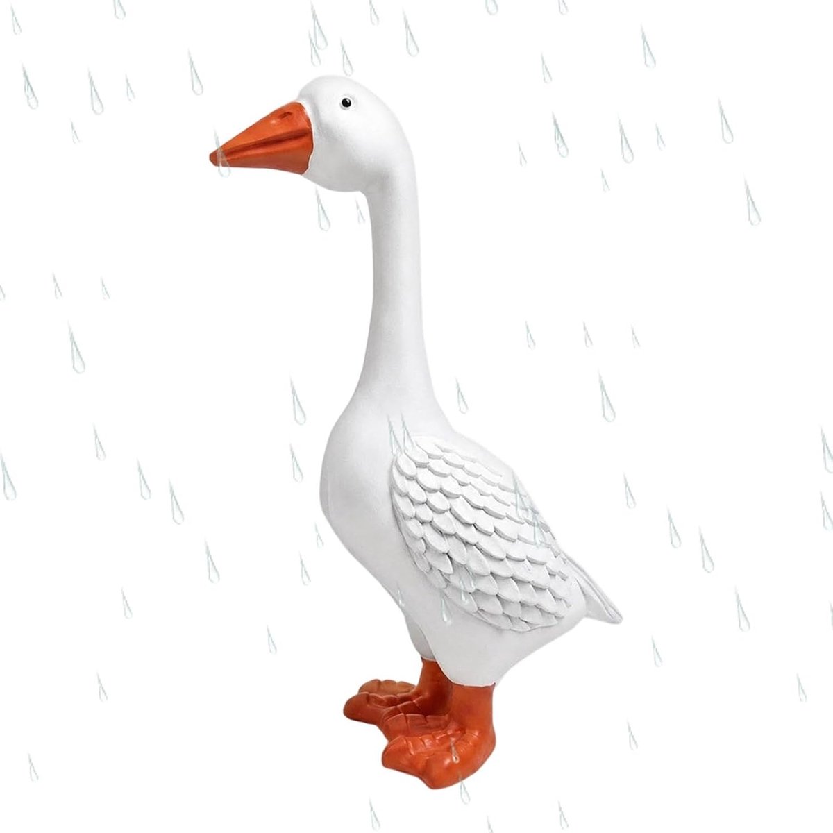 Goose - 45cm Hars Tuingans, Realistisch Tuinornament, Gazonsculptuur Voor Alle Weersomstandigheden | Decoratief Standbeeld Voor Boerderij Pad Patio Landschap Decor Buiten Charme