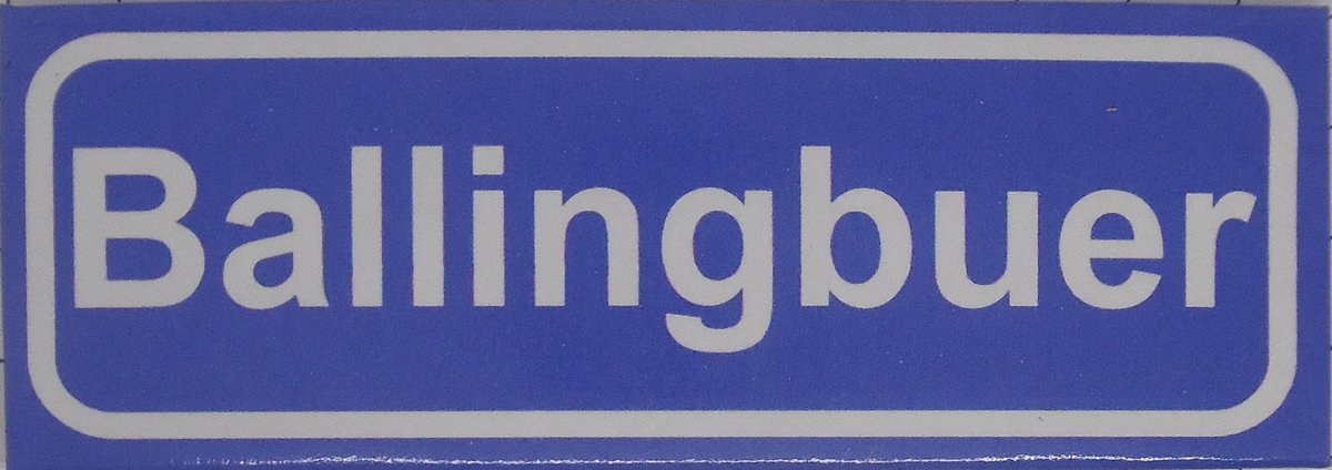 Souv© - koelkast magneet - plaatsnaam bord - kombord - souvenir - koelkastmagneetje - relatiegeschenk Ballingbuer