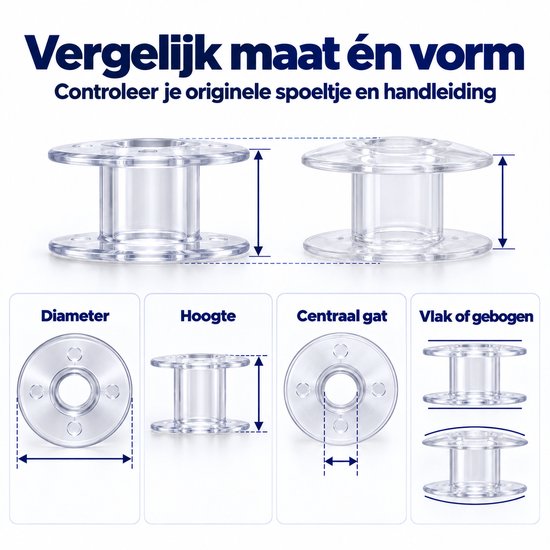 ** 2 ** SINGER-compatibele / Doosjes met 2x25 naaimachine spoeltjes (** 50st! **)- spoelendoos spoelen naaien naai machine / Ook compatibel met Brother A-serie, F-serie en NV1100, NV1300, Pfaff-stroom. (behalve Expression-serie en Select-serie) van Merkloos — afbeelding 4