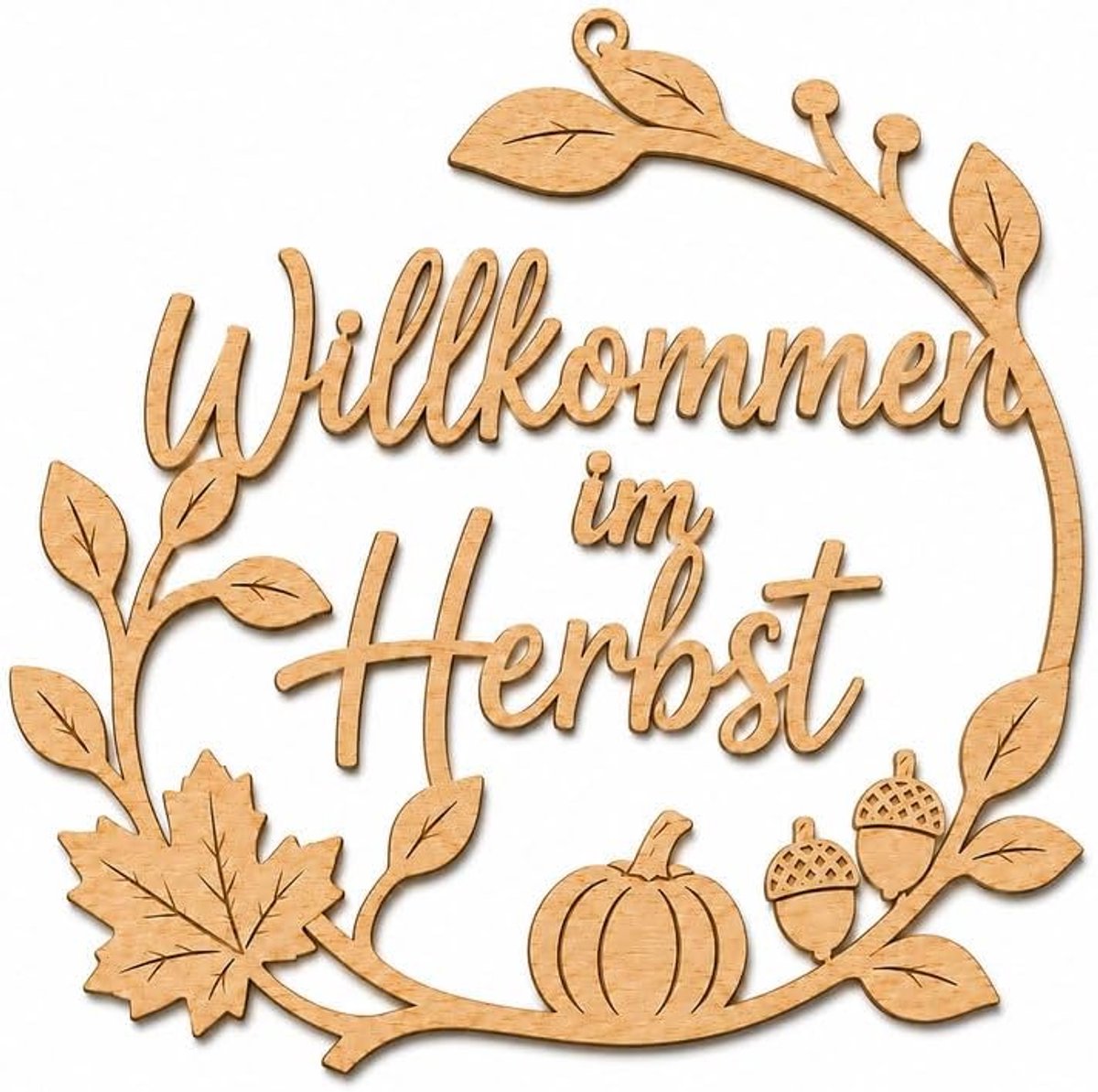 Herbst Türschild uit hout, Herfstdeurdecoratie met pompoen esdoornblad en eikels, Rustieke entreedecoratie voor voordeur muur in landelijke stijl, Seizoensgebonden cadeau-idee