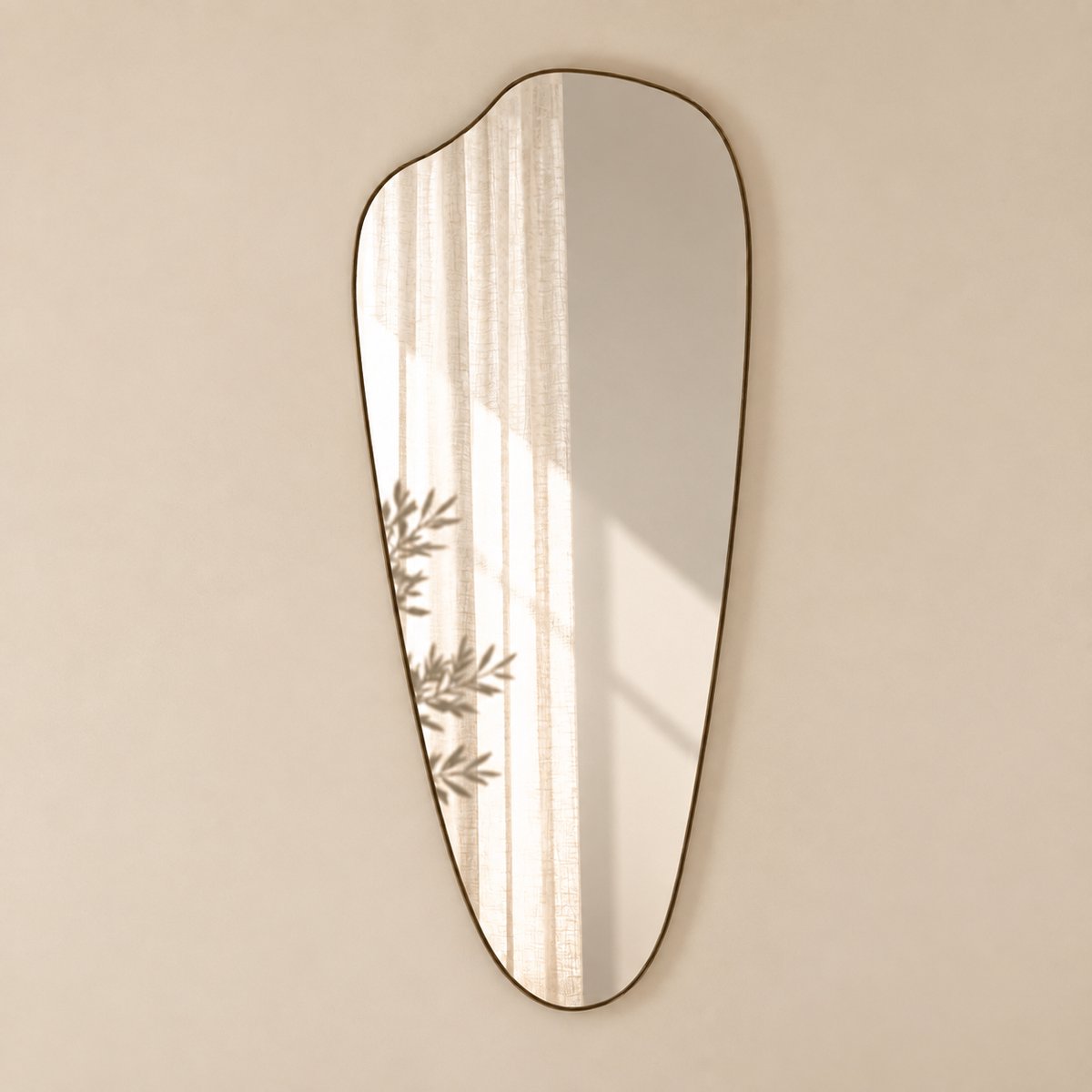 Indore Home Spiegel Ollie | Organische vorm | Zwart | 120cm x 50cm | Indore Home