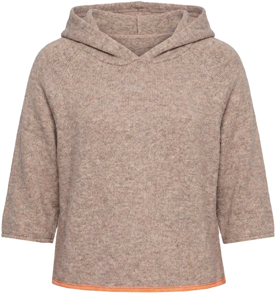 Laurasøn - Dames - Trui met korte mouwen capuchon - Bruin - Maat 52+