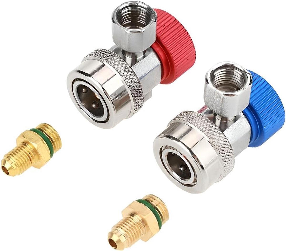 1 Paar R134A Airconditioning Snelle Koppeling van Messing voor Hoge en Lage Druk Systemen