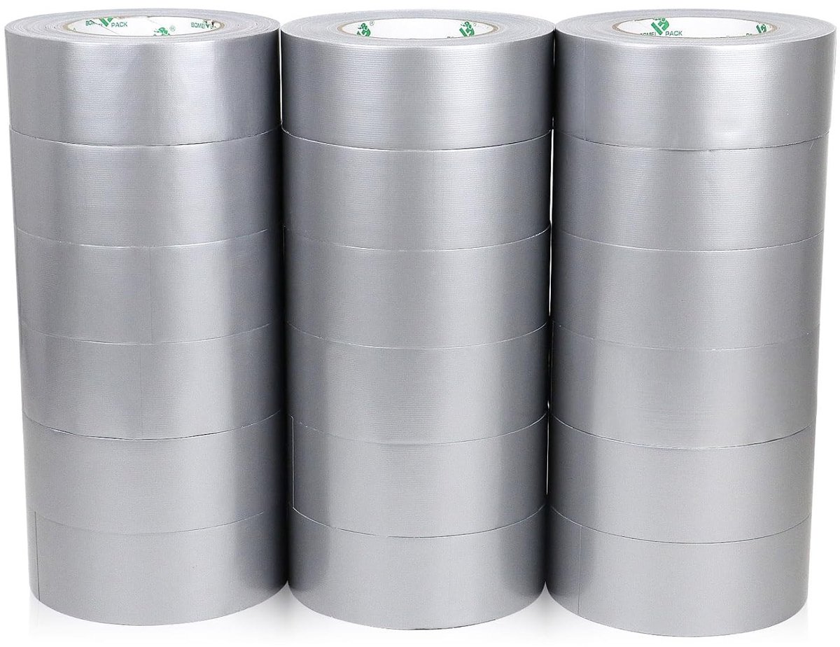 Waterdichte en sterke tape 50 mm x 50 m - 18 rollen extra sterke stof tape - veelzijdige en duurzame plakband voor diverse toepassingen