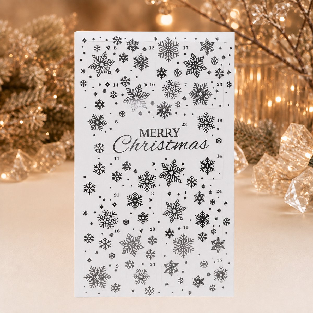 Luxe Waxmelt Adventskalender – Wit met zilver - 25 Days of Christmas - Handgemaakt - 100% Sojawax - Voor (elektrische) geurbrander - Dierproefvrij