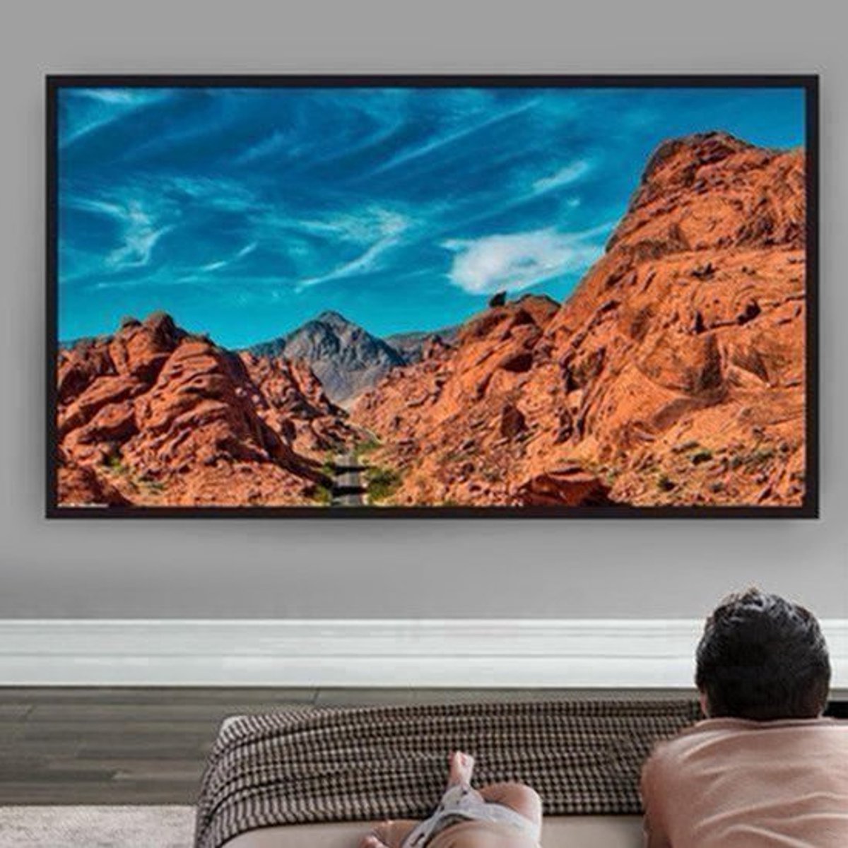 Projectiescherm – Beamer Scherm – Projectiedoek – Beamerscherm – Projectorscherm – 3,3 Meter Groot – Aluminium Frame – 160° Kijkhoek – 16:9 4K HD