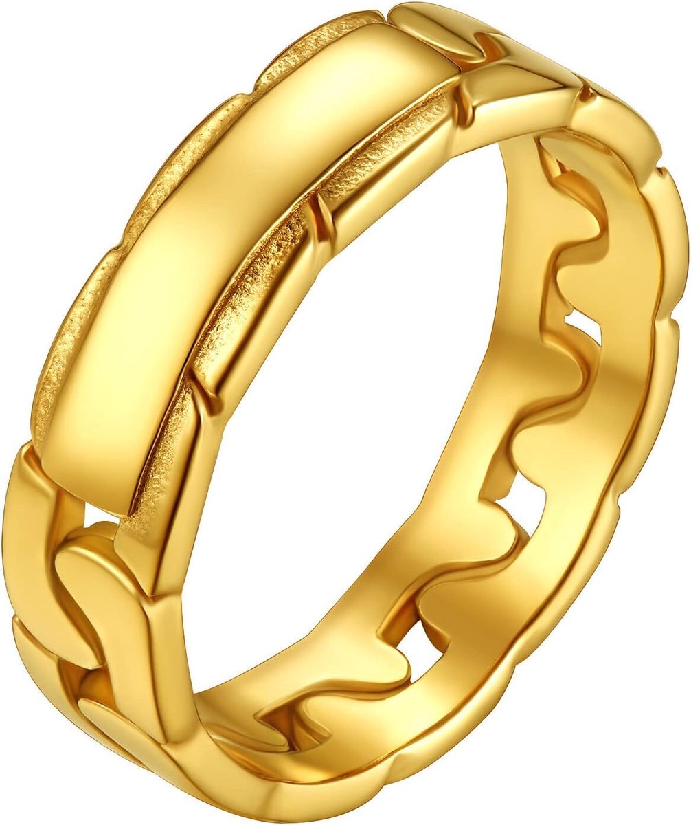 Ring voor heren en dames, ring, jongens, verloving, koppels, duimketting, roestvrij staal, meisjes, 57, Staal