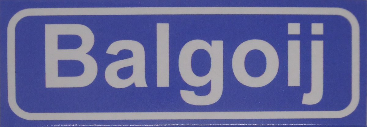 Souv© - koelkast magneet - plaatsnaam bord - kombord - souvenir - koelkastmagneetje - relatiegeschenk Balgoij