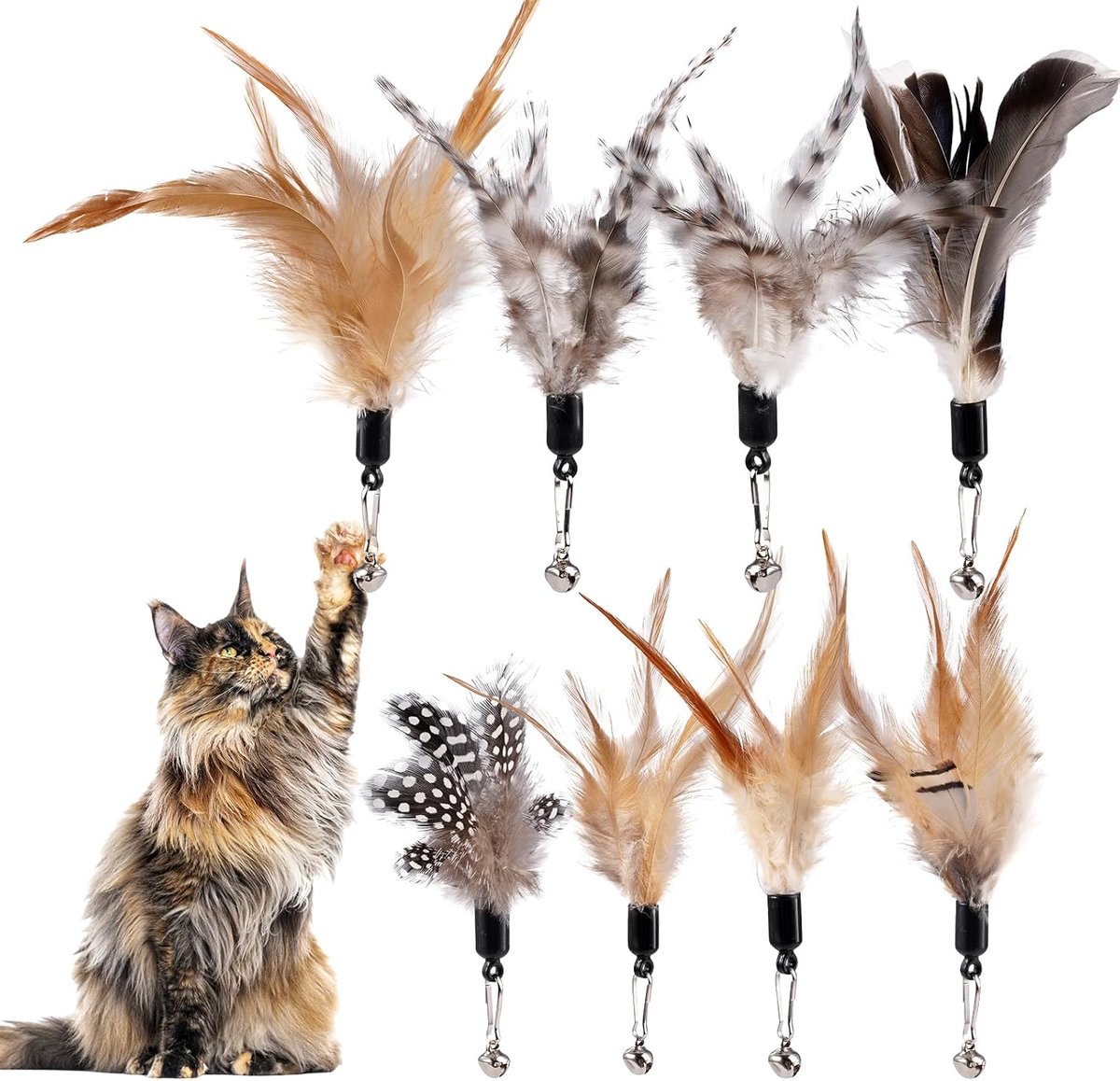 8 Stuks Kattenspeelgoed met Belletjes,Kattenveren Speelgoed met Belletjes