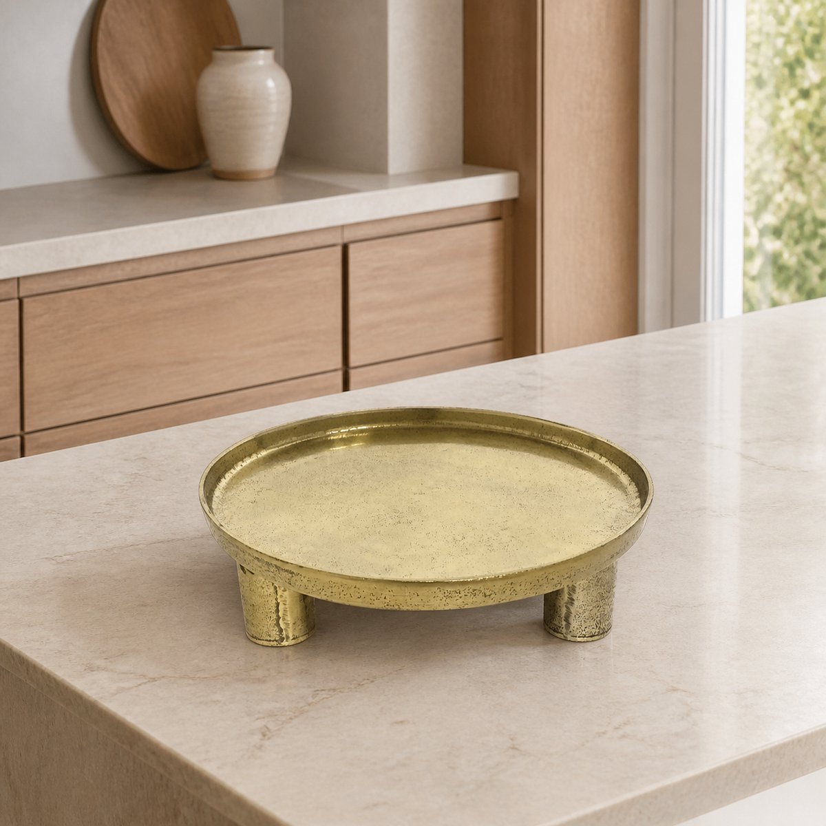 Hoppa! - Dienblad - Rond op 3 Poten - Goud - 40 x 40 x 9 (B x D x H)