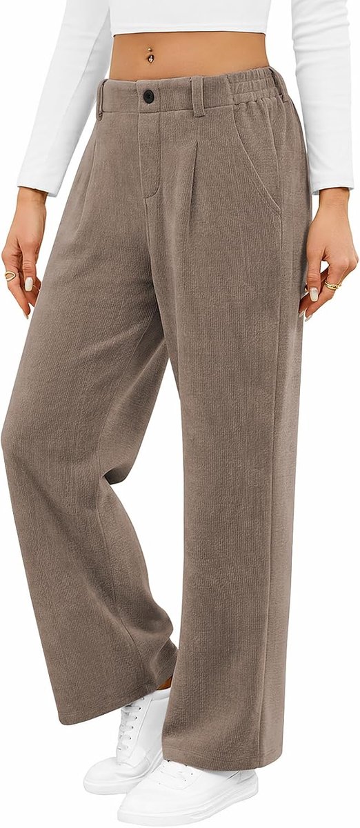 damesbroek, hoge taille, voor herfst en winter, warme broek, stoffen broek, comfortabele elegante winterbroek met zakken