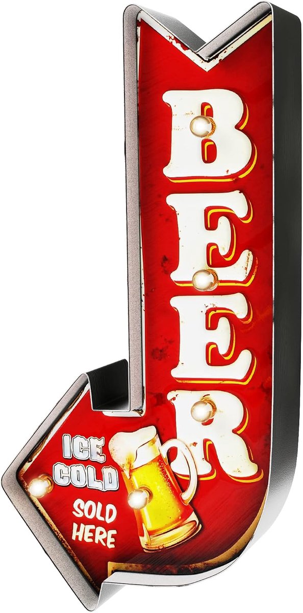 Vintage metalen bord kunsthandwerk accessoires decoratie huis (Ice Cold Beer)