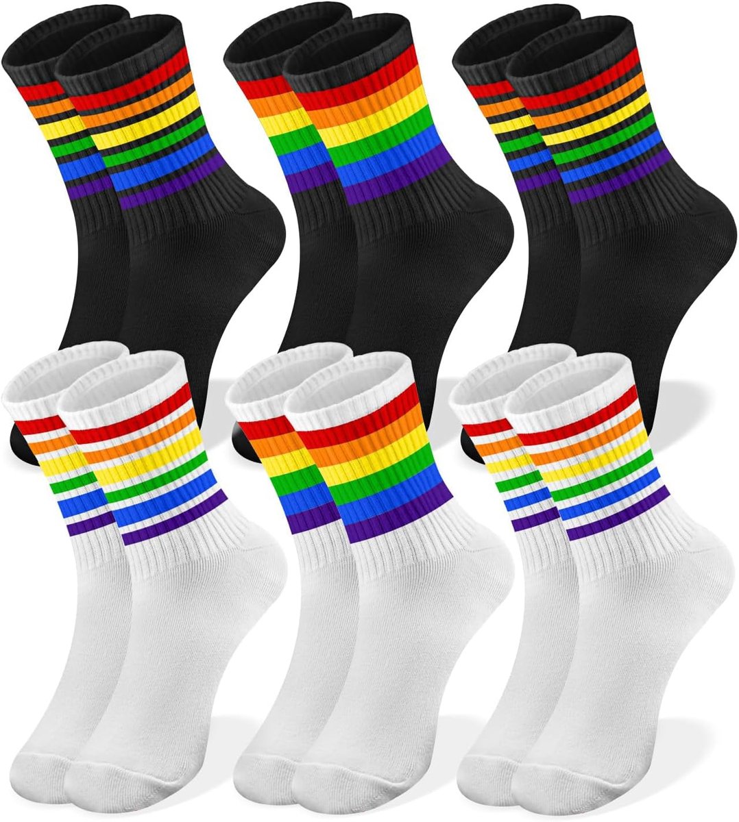 Sokken, Kleurrijke Katoenen Tennissokken, LGBT Trots Crew Sokken, Regenboog Patroon, LGBTQ Accessoires, Trots Sokken, Cadeau Idee