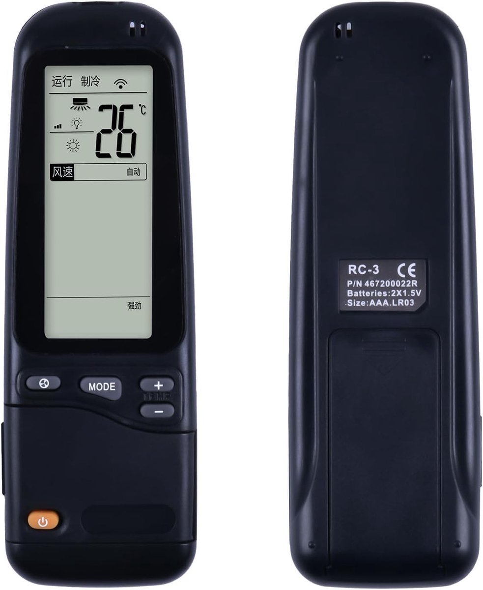 Vervangende afstandsbedieningsset voor Electra/Airwell/Emailair/Elc airconditioning RC-3 RC-4/7