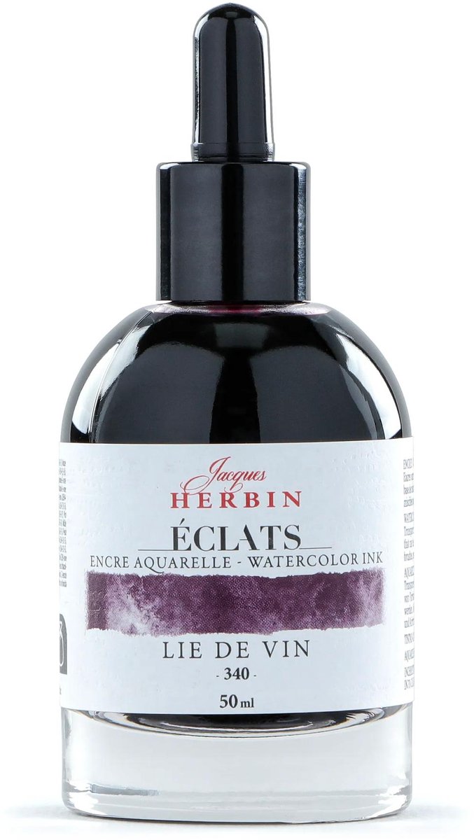 Jacques Herbin Éclats – Aquarel Inkt – Vloeibare Aquarelverf – Burgundy Paars – 340 – 50 ml