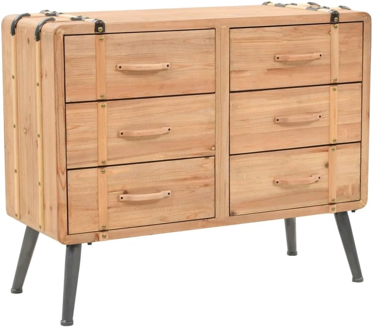 Commode van massief sparrenhout, retrostijl, met laden, voor slaapkamer of woonkamer, rustiek design met robuust oppervlak