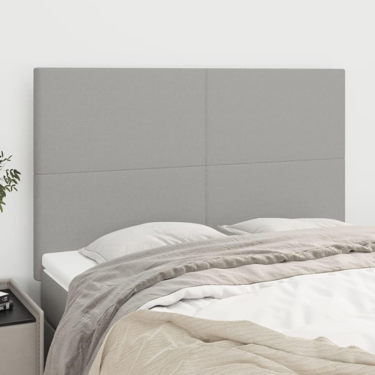Hoofdsteunen 4 stuks Lichtgrijs 72 x 5 x 78/88 cm Stof Hoofdsteun voor Slaapkamer Slaapkamer Meubels Hotels